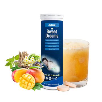 Sleeping Tablets for Adults - Deep Sleep, Vegan, Effervescent - Natural Sleep Aid with Magnesium, Valerian & L-Theanine - 20 Tablets - Ayaani