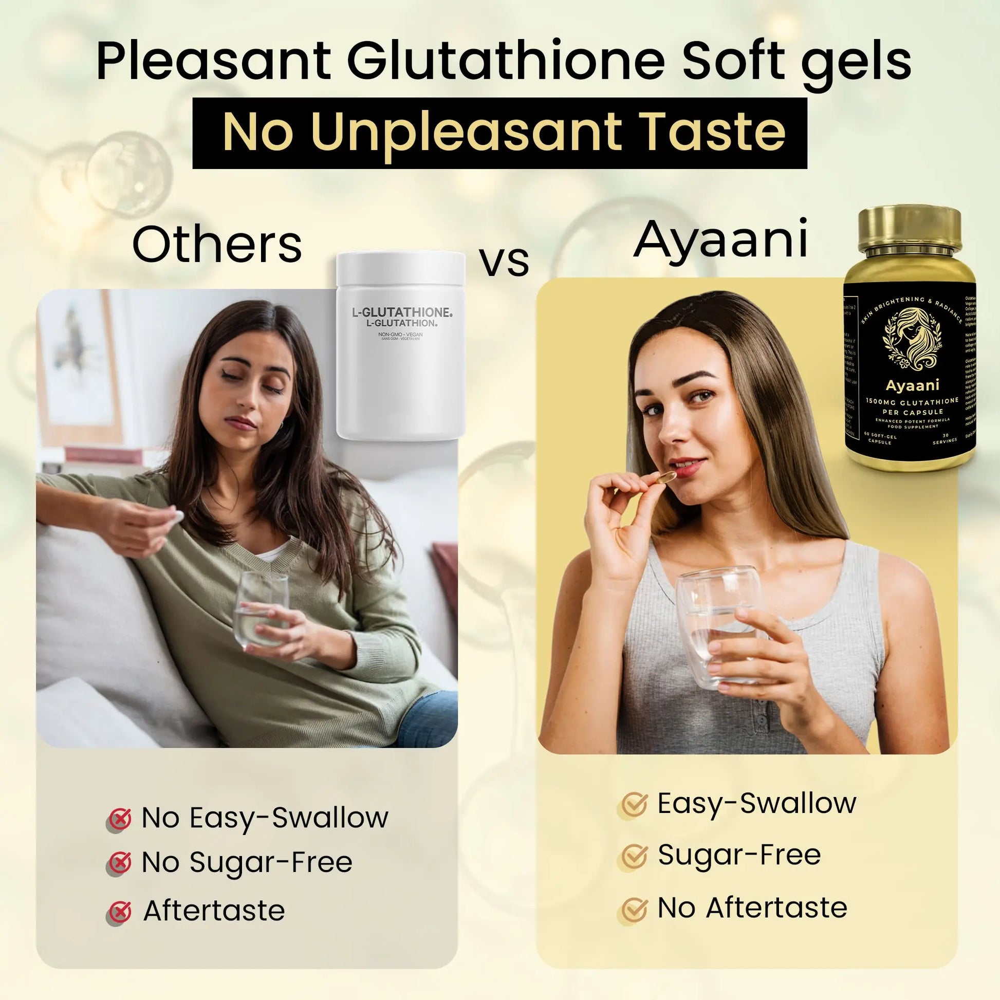 Ayaani Glutathione 1500mg - Premium Skin Brightening Supplement - 60 Vegan Capsules - Maximum Strength Formula - Ayaani