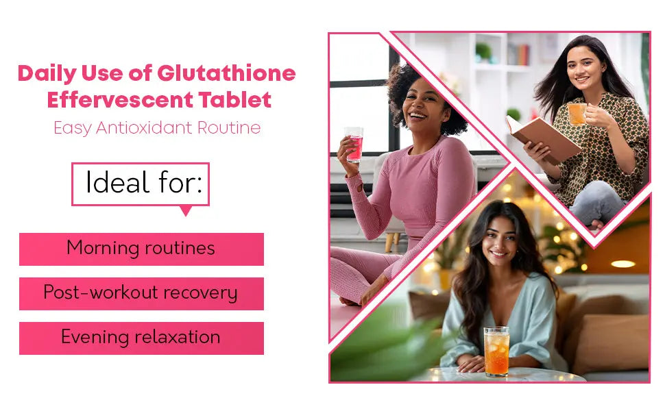 Glutathione 500mg with Vitamin C 500mg - Skin Brightening Effervescent Tablets - Strawberry Flavour - 20 Tablets - Enhanced Absorption - Ayaani