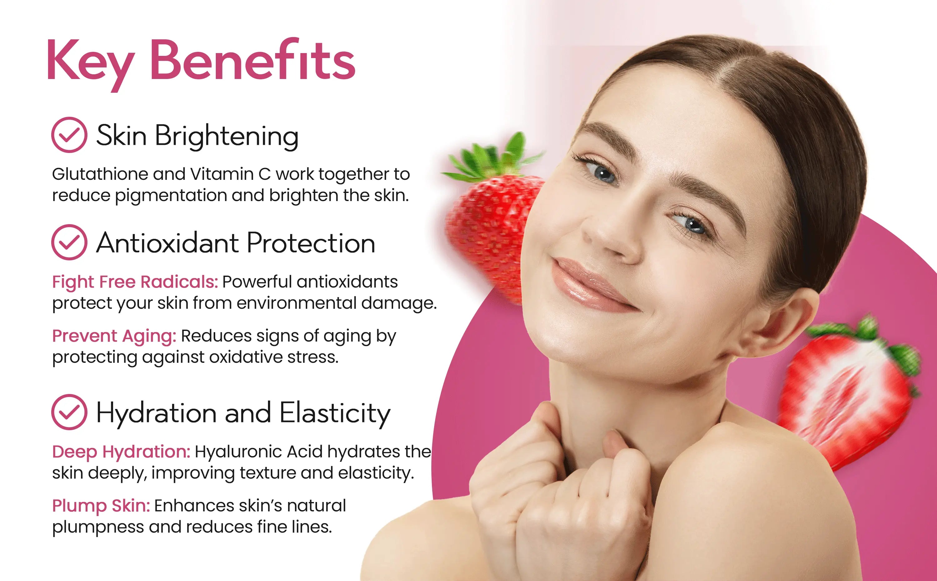 Ayaani Glutathione Glow+ 1200mg - Effervescent Beauty Supplement - Skin Brightening Formula - 20 Tablets - Strawberry Flavour - Ayaani